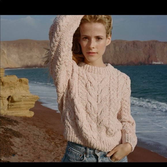 Doen Bee Pink Cable Knit Chunky Sweater Size Size M - Picture 2 of 13